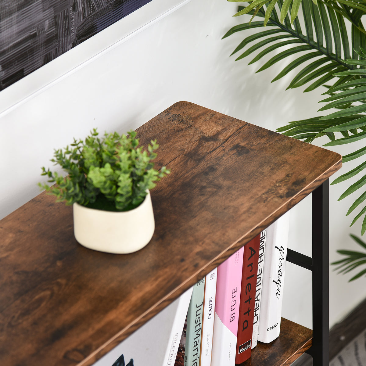 3-Tier Console Table Industrial Style Storage Shelf