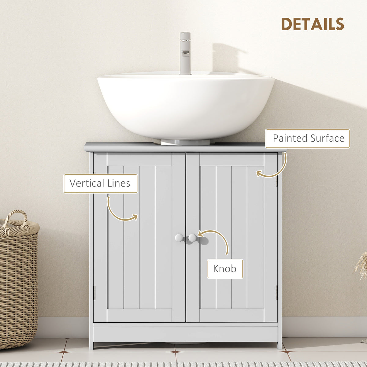Light Gray Bathroom Vanity Cabinet